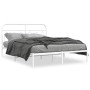 Estructura de cama de metal con cabecero blanca 135x190 cm de , Camas y somieres - Ref: Foro24-377165, Precio: 98,78 €, Descu...