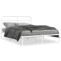 Metal bed frame with white headboard 135x190 cm by , Beds and slatted bases - Ref: Foro24-377165, Price: 97,45 €, Discount: %