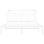 Estructura de cama de metal con cabecero blanca 135x190 cm de , Camas y somieres - Ref: Foro24-377165, Precio: 98,78 €, Descu...