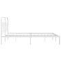 Estructura de cama de metal con cabecero blanca 135x190 cm de , Camas y somieres - Ref: Foro24-377165, Precio: 98,78 €, Descu...