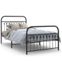 Estructura de cama con cabecero y estribo metal negro 100x190cm de , Camas y somieres - Ref: Foro24-376612, Precio: 81,97 €, ...