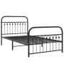 Estructura de cama con cabecero y estribo metal negro 100x190cm de , Camas y somieres - Ref: Foro24-376612, Precio: 81,97 €, ...