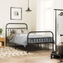 Estructura de cama con cabecero y estribo metal negro 100x190cm de , Camas y somieres - Ref: Foro24-376612, Precio: 81,97 €, ...