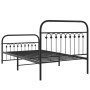 Estructura de cama con cabecero y estribo metal negro 100x190cm de , Camas y somieres - Ref: Foro24-376612, Precio: 81,97 €, ...