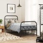 Estructura de cama con cabecero y estribo metal negro 90x190 cm de , Camas y somieres - Ref: Foro24-377127, Precio: 86,74 €, ...