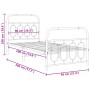 Estructura de cama con cabecero y estribo metal negro 90x190 cm de , Camas y somieres - Ref: Foro24-377127, Precio: 86,74 €, ...