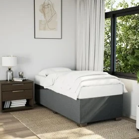 Box spring bed with dark gray fabric mattress 90x190 cm by , Beds and slatted bases - Ref: Foro24-3285177, Price: 330,71 €, D...