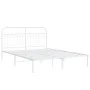 Bed frame with white metal headboard 160x200 cm by , Beds and slatted bases - Ref: Foro24-376652, Price: 125,68 €, Discount: %