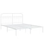Estructura de cama con cabecero metal blanca 160x200 cm de , Camas y somieres - Ref: Foro24-376652, Precio: 127,72 €, Descuen...