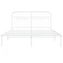 Bed frame with white metal headboard 160x200 cm by , Beds and slatted bases - Ref: Foro24-376652, Price: 125,68 €, Discount: %