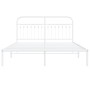 Estructura de cama con cabecero metal blanca 160x200 cm de , Camas y somieres - Ref: Foro24-376652, Precio: 127,72 €, Descuen...