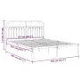 Bed frame with white metal headboard 160x200 cm by , Beds and slatted bases - Ref: Foro24-376652, Price: 125,68 €, Discount: %