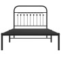 Estructura de cama con cabecero metal negro 100x190 cm de , Camas y somieres - Ref: Foro24-376594, Precio: 67,70 €, Descuento: %