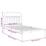 Estructura de cama con cabecero metal negro 100x190 cm de , Camas y somieres - Ref: Foro24-376594, Precio: 67,70 €, Descuento: %