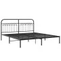 Estructura de cama con cabecero metal negro 183x203 cm de , Camas y somieres - Ref: Foro24-376604, Precio: 106,95 €, Descuent...