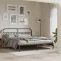 Estructura de cama con cabecero metal negro 183x203 cm de , Camas y somieres - Ref: Foro24-376604, Precio: 106,95 €, Descuent...