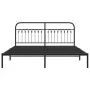 Estructura de cama con cabecero metal negro 183x203 cm de , Camas y somieres - Ref: Foro24-376604, Precio: 106,95 €, Descuent...