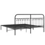 Estructura de cama con cabecero metal negro 183x203 cm de , Camas y somieres - Ref: Foro24-376604, Precio: 106,95 €, Descuent...