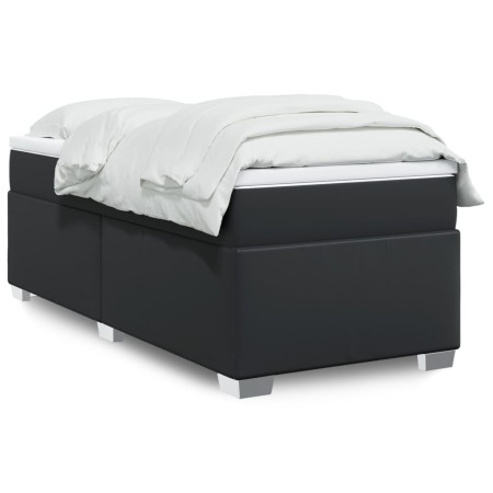 Cama box spring con colchón cuero sintético negro 90x190 cm de , Camas y somieres - Ref: Foro24-3285189, Precio: 313,75 €, De...