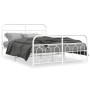 Estructura cama metal con cabecero y estribo blanco 150x200 cm de , Camas y somieres - Ref: Foro24-377186, Precio: 125,02 €, ...