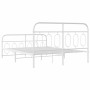 Estructura cama metal con cabecero y estribo blanco 150x200 cm de , Camas y somieres - Ref: Foro24-377186, Precio: 125,02 €, ...