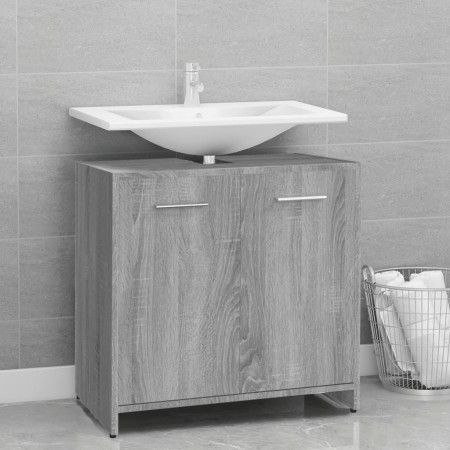Armario de baño madera contrachapada gris Sonoma 60x33x60 cm de vidaXL, Muebles de baño - Ref: Foro24-815526, Precio: 50,06 €...