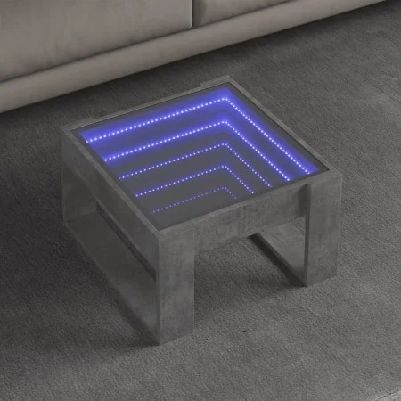Mesa de centro con Infinity LED gris hormigón 50x53x30 cm de , Mesas de centro - Ref: Foro24-847626, Precio: 74,57 €, Descuen...