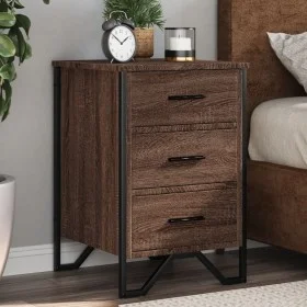 Mesita de noche madera de ingeniería marrón roble 40x41x60 cm de , Mesitas de noche - Ref: Foro24-848528, Precio: 70,59 €, De...