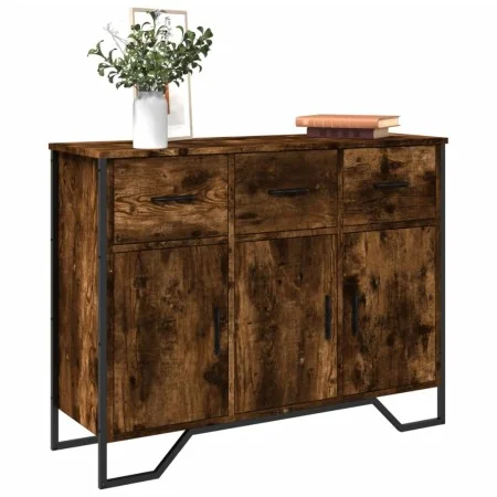 Aparador madera de ingeniería roble ahumado 97x32,5x74,5 cm de , Aparadores - Ref: Foro24-848561, Precio: 119,31 €, Descuento: %