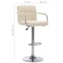 Taburete de barra de cocina de tela color crema de , Taburetes de cocina - Ref: Foro24-283411, Precio: 95,49 €, Descuento: %