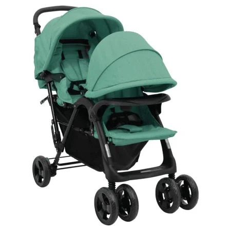 Carrito para gemelos tandem de acero verde de , Cochecitos de bebé - Ref: Foro24-10352, Precio: 215,19 €, Descuento: %