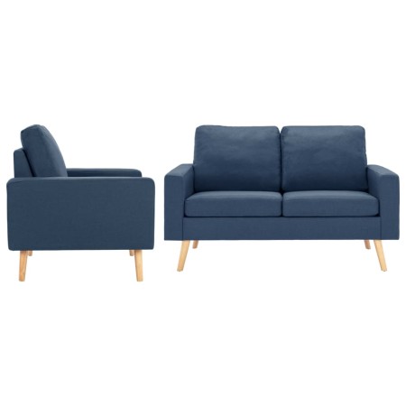 Juego de sofás 2 piezas de tela azul de vidaXL, Sofás - Ref: Foro24-3056618, Precio: 497,53 €, Descuento: %