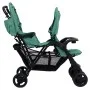 Carrito para gemelos tandem de acero verde de , Cochecitos de bebé - Ref: Foro24-10352, Precio: 215,19 €, Descuento: %
