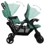 Carrito para gemelos tandem de acero verde de , Cochecitos de bebé - Ref: Foro24-10352, Precio: 215,19 €, Descuento: %