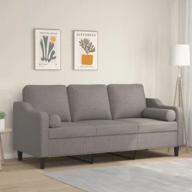 Sofá de 3 plazas con cojines tela gris taupe 180 cm de , Sofás - Ref: Foro24-3200860, Precio: 285,32 €, Descuento: %