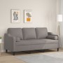 Sofá de 3 plazas con cojines tela gris taupe 180 cm de , Sofás - Ref: Foro24-3200860, Precio: 289,77 €, Descuento: %