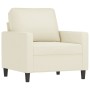 Sillón con taburete terciopelo crema 60 cm de , Sofás - Ref: Foro24-3201053, Precio: 216,77 €, Descuento: %