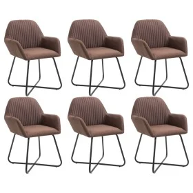 Sillas de comedor 6 unidades tela marrón de , Sillas de comedor - Ref: Foro24-277101, Precio: 685,01 €, Descuento: %