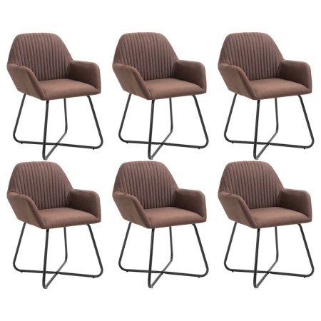 Sillas de comedor 6 unidades tela marrón de , Sillas de comedor - Ref: Foro24-277101, Precio: 696,05 €, Descuento: %