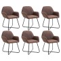 Sillas de comedor 6 unidades tela marrón de , Sillas de comedor - Ref: Foro24-277101, Precio: 696,05 €, Descuento: %