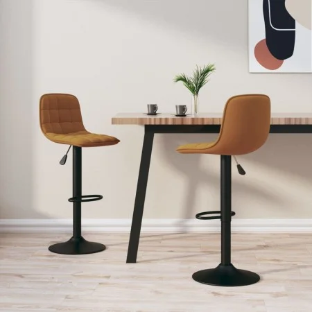Kitchen stools 2 units brown velvet by , Kitchen stools - Ref: Foro24-333989, Price: 128,07 €, Discount: %