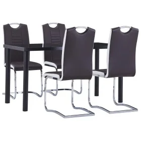 Juego de comedor 5 piezas cuero sintético marrón de , muebles para cocinas y comedores - Ref: Foro24-3053030, Precio: 418,58 ...