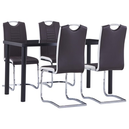 Juego de comedor 5 piezas cuero sintético marrón de , muebles para cocinas y comedores - Ref: Foro24-3053030, Precio: 425,57 ...