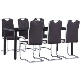 Juego de comedor 7 piezas cuero sintético marrón de , muebles para cocinas y comedores - Ref: Foro24-3053116, Precio: 580,29 ...
