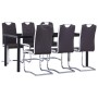 Juego de comedor 7 piezas cuero sintético marrón de , muebles para cocinas y comedores - Ref: Foro24-3053116, Precio: 589,69 ...