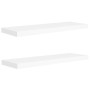 Estantes flotantes de pared 2 uds MDF blanco 80x23,5x3,8 cm en Estanterías | Comprar online en Foru.es