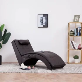 Diván de masaje con almohada de cuero sintético marrón de , Divanes - Ref: Foro24-281346, Precio: 262,81 €, Descuento: %