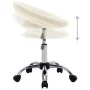 Silla de trabajo con ruedas cuero sintético crema de , Sillas de oficina - Ref: Foro24-323667, Precio: 74,14 €, Descuento: %