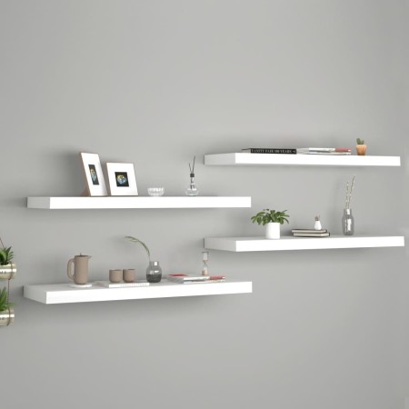 Estantes flotantes de pared 4 uds MDF blanco 80x23,5x3,8 cm en Estanterías | Comprar online en Foru.es