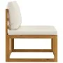 Central sectional sofa and cream white cushion acacia wood by vidaXL, Modular outdoor sofas - Ref: Foro24-311863, Price: 117,...